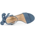 thumbnail image 4 of BLISSFUL STEP Women's Open Toe Ankle Tie Back Block Heels Sandals Haze Blue (Size 8), 4 of 6