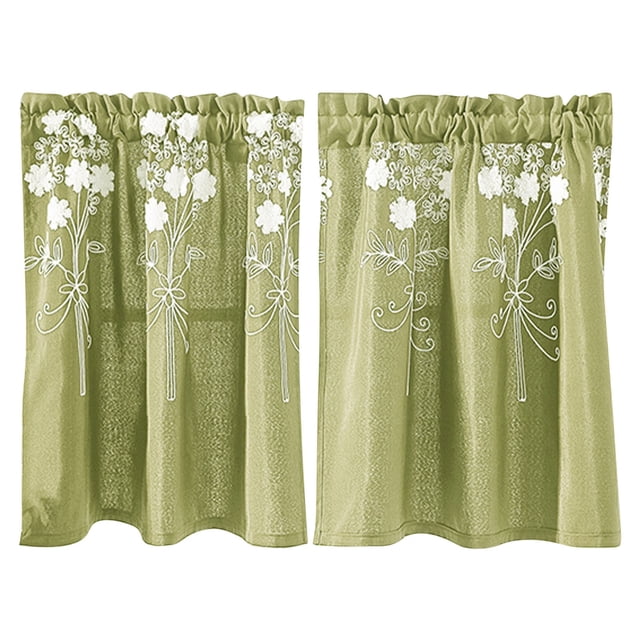 Limited Time Violete Curtains Foreign Trade Short Curtains Polyester Embroidered Curtains