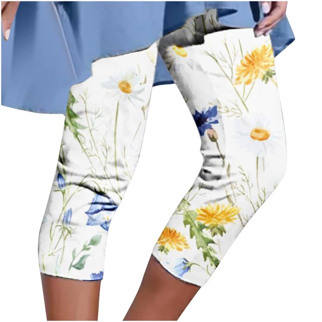 Birdeem Pantalon Court d'Été Décontracté pour Femme à Taille Élastique Imprimé