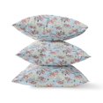 thumbnail image 4 of Roses Sprayed Stars Throw Fabric Pillow in Gray Indigo Red 16x16, 4 of 6