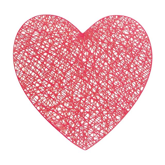 MVRLSH 50% Off Clear! Kitchen Placemats Love Heart Placemats Valentines Day Table Decorations For Wedding Night Anniversary PVC Table Cup Mats 15 Inch