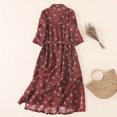 thumbnail image 1 of Jusqu'à 65 % de Rabais! Robes d'Été Mode pour Femmes 2024 Grande Taille Manches Mi-Longues Coton Lin Chemise à Fleurs Robe à Col à Revers Ample à Boutons à Bretelles Robe d'Été, 1 of 7