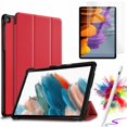 thumbnail image 1 of Folio Case With Screen protector & Stylus Pen for Samsung Galaxy Tab S10 Lite/ S10 FE/ S9 FE 5G 10.9 Inch/Tab S9 11 Inch Case Tempered Glass Multi-Angle Protective Cover - Red1, 1 of 5