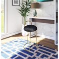 thumbnail image 2 of Meridian Furniture Ring Soft Black Velvet Counter Stool in Brushed Gold Finish, 2 of 5