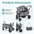 thumbnail image 3 of Gymax Poussette-Wagon pour 2 Enfants, Poussette Double à Pousser et Tirer avec Poignée Réglable, Gris, 3 of 10