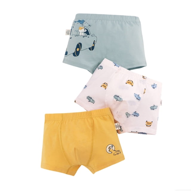 MIASHUI Boys Comfortable Underwear Cute Cartoon Print Boxer Briefs Underpants 3 Pack,3-4 Years