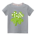 thumbnail image 1 of MeetoTime T-shirt Col Rond Couleur Unie pour Tout-Petits Imprimé de la Saint-Patrick Manches Courtes pour Garçons Filles, 1 of 3
