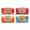thumbnail image 2 of veasfak 4Pcs Nouvel An Chinois Enveloppes Rouges de l'Argent Chanceux pour le Festival de Printemps d'Anniversaire, 2 of 7