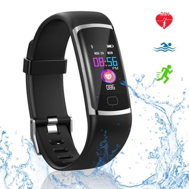 Allaugh Montre Traqueur de Mise en Forme, Montre d'Activité Santé Exercice avec Moniteur de Fréquence Cardiaque Étanche IP68 Bracelet Intelligent de Mise en Forme avec Moniteur de Sommeil, Montre Podomètre Compteur de Pas pour Adultes (Argent)