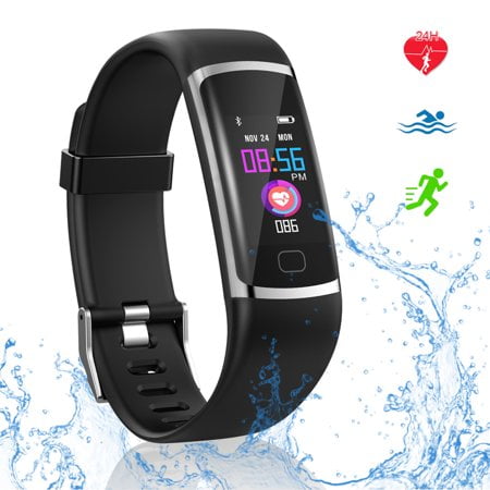 Allaugh Fitness Tracker Watch,Activity Tracker Health Exercise Watch w/Heart Rate Monitor Waterproof IP68 Smart Fitness Band with Sleep Monitor, Step Counter Pedometer Watch for Adults (Silver)