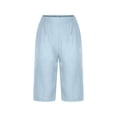 thumbnail image 4 of Wensltd Summer Wide Leg Shorts for Women Fashion Linen Flowy Comfy Pants, 4 of 6