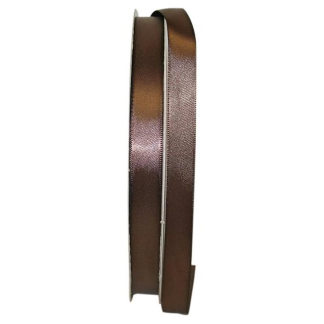 Reliant Ribbon 4950-092-03C 0.625 in. 100 Yards Double Face Satin Ribbon, Brown