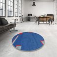 thumbnail image 3 of Ahgly Company Tapis d'Intérieur Ronds Abstraits Bleu Saphir Abstrait pour Aire, 4 Pieds Rond, 3 of 6