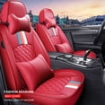 thumbnail image 2 of Maidao Car Seat Covers Leather Set for BMW for X4 2014-Present 5 Seats Front Rear Cushion Protector with Headrest Red, 2 of 7