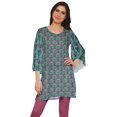 thumbnail image 1 of Moomaya Kurtis Courtes en Poly-Crêpe pour Femmes, Robe à Manches Kimono Imprimée, Haut Indien, 1 of 5