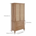 thumbnail image 3 of EastVita High Freestanding Tall Kitchen Pantry, Kitchen Pantry Storage Cabinet with Rattan Doors, Adjustable Shelf and 2 Drawers for Living Room, Kitchen, Walnut, 3 of 9