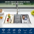 thumbnail image 3 of AKDSteel 304 Stainless Steel Drop-In Kitchen Sink, 1.35mm Thick Handmade Welded With Brushed Finish, Includes Bamboo Cutting Board And Accessories, 3 of 8