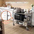thumbnail image 4 of VEVOR Chariot Utilitaire de Cuisine, 3 Niveaux, Chariot Roulant en Fil Métallique avec Capacité de 450 Lb, Chariot de Service en Acier sur Roues, Chariot de Rangement en Métal, 4 of 9