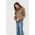 thumbnail image 3 of Blu Pepper Women's Mocha Snap Button Faux Fur Fleece Jacket, 3 of 5