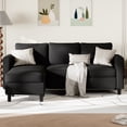 thumbnail image 2 of Walsunny Canapé Sectionnel Convertible Réversible de 73,6 Pouces, Canapé-Lit Sectionnel en L 3 Places avec Méridienne Réversible pour Petit Espace, Noir, 2 of 6