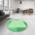 thumbnail image 4 of Ahgly Company Tapis Rond Lavable en Machine Intérieur Transitionnel Vert, 5 Pieds Rond, 4 of 7