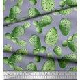 thumbnail image 2 of Soimoi Grey Poly Georgette Fabric Cactus Tree Fabric Prints By Yard 42 Inch Wide, 2 of 5