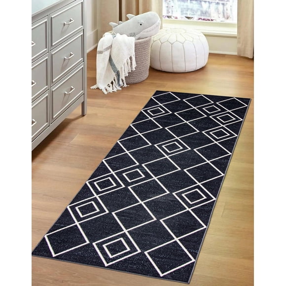 Tapis Lavable ECARPET Géométrique pour Chambre, Salon, Chambre d'Enfant, Couloir