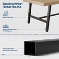 thumbnail image 3 of EDTara 62.99" Large Dining Table for 4–6, Rustic Wood Top with Sturdy Black Metal Legs, Industrial Rectangular Table for Kitchen, Dining Room & Living Room, 3 of 7