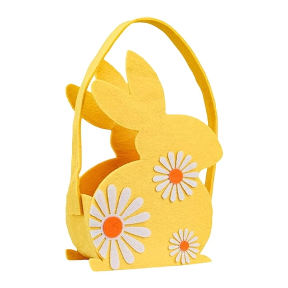 KLKCMS Empty Easter Basket Baby Holiday Kids Toddler Decoration Gift Storage Basket Yellow