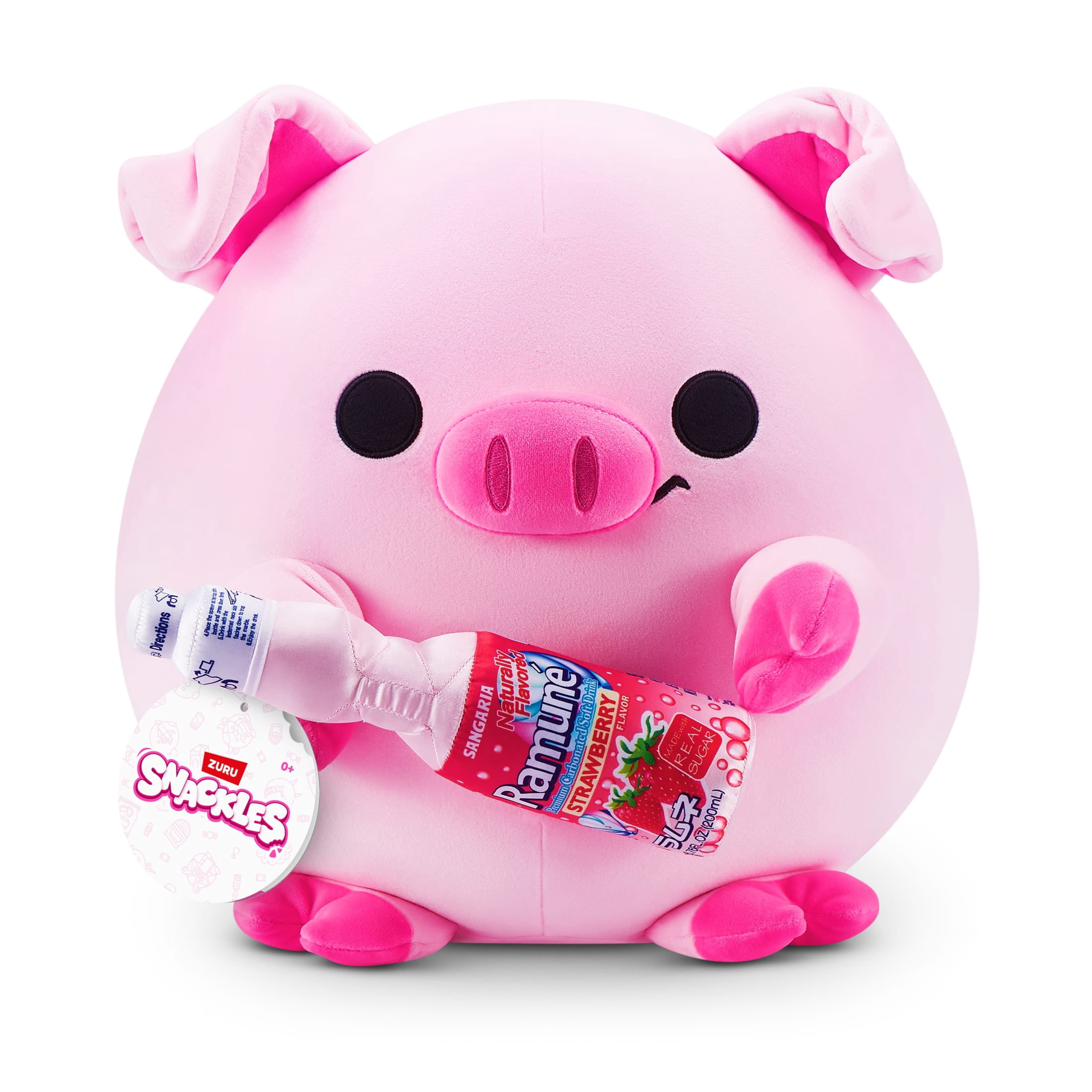 Snackles Peluche série 3 14 pouces sous licence de ZURU (Piggy w/Ramune Flavor) de ZURU, Peluche avec licence accessoires Snack Brand