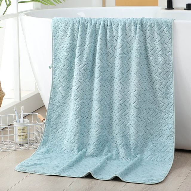 Clearance Items! Velvet Bath Towel, Soft Absorbent Towel for Adults, Quick-Dry Hair Towel, Beach Towel with Strip Pattern, Ideal for Home and Outdoor Use