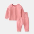 thumbnail image 2 of Penkiiy Tout-Petits Enfants Filles Garçons Doux Confortable Uni Molleton Chaud Raglan Vêtements de Nuit Pyjamas Pjs Ensemble 2 Pcs Rose Liquidation pour 3 Ans, 2 of 7