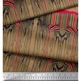 thumbnail image 3 of Soimoi Brown Japan Crepe Satin Fabric Umbrella & Wild Animal Skin Print Fabric by Yard 42 Inch Wide, 3 of 3