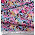 thumbnail image 3 of Soimoi Satin Silk Fabric Multicolor Texture Print Fabric by Yard 42 Inch Wide, 3 of 3