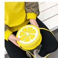 thumbnail image 4 of Yellow Round Orange Shape Crossbody Bag Chain Shoulder Bag PU Leather Round Purse Handbag, 4 of 6