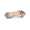 thumbnail image 4 of BLISSFUL STEP Women's Shoes Solid Color Open Toe Block High Heels Summer Sandals Blue White 7, 4 of 7