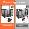 thumbnail image 4 of Yescom Cadre en Métal 10 Roues Bac de Rangement pour Piscine en Maille Roulante TG Double Étage avec Porte-Nouilles, Noir, 4 of 9