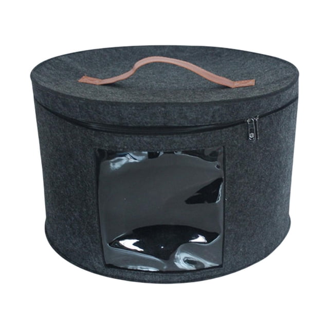 Hat Storage Box Storage Bin Hat Box for Clothes Closet Organizer Living Room Black Medium