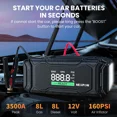 thumbnail image 4 of Refurbished NEXPOW NEXPOW-WP6-QDDY-US/WAL Jump Starter with Air Compressor, 3500A Car Battery Jump Starter with 160PSI Digital Tire Inflator, 12V Battery Jump Pack,PD 60W Fast Charging, 4 of 7