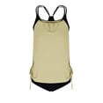 thumbnail image 5 of Moxiu Women's Two Piece Tankini Bathing Suits T-Back Top Ruched Padded Modest Swim Shorts Summer Basic Swimwear Beige,L, 5 of 5