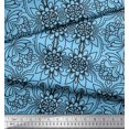 thumbnail image 3 of Soimoi Poly Georgette Fabric Floral & Moroccan Damask Ethnic Print Fabric by The Yard 52 Inch Wide, 3 of 3