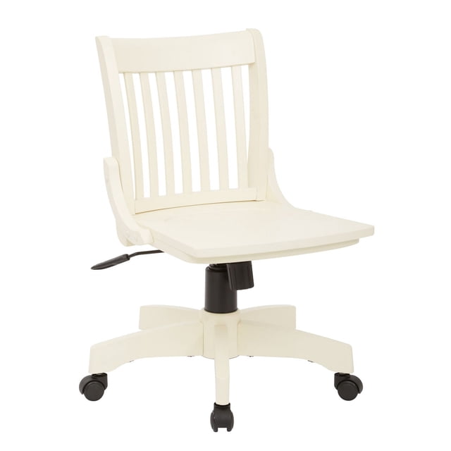 OSP Designs Deluxe Antique White Armless Bankers Chair