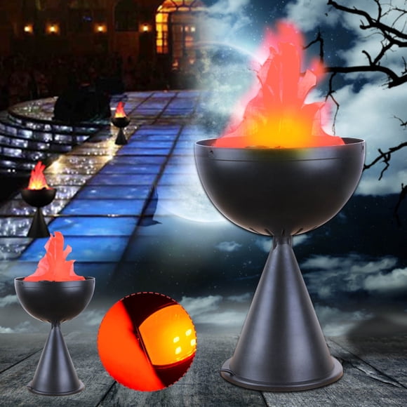 Medieval Style LED Flame Brazier Light | Electronic Torch Lamp withmulated Fire Effect for Dungeon Castle Halloween Party Decor