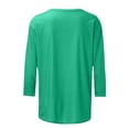 thumbnail image 4 of Admvng Blouses pour Femmes Chic Décontracté Col Rond Manches 3/4 T-shirt Ample Basique Hauts pour Femmes P-2TG, 4 of 5