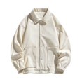 thumbnail image 1 of RXIRUCGD Manteau à Capuche Décontracté pour Homme, Coupe Ample, Uni, à Manches Longues, Sans Capuche, Manteaux d'Extérieur Décontractés, Beige, Taille : M, 1 of 6