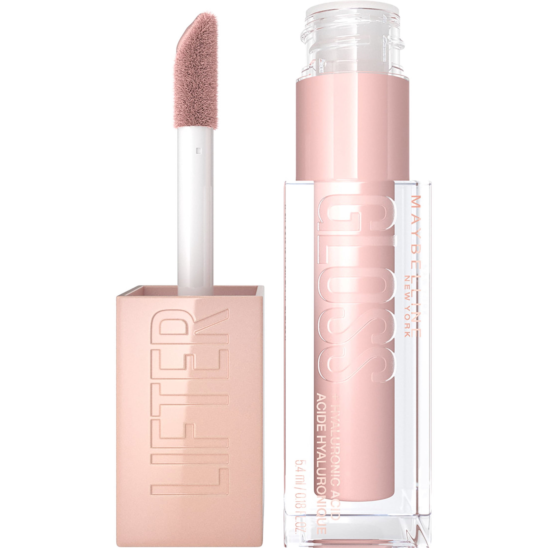 Maybelline New York Lifter Gloss, Brillant à lèvres hydratant à l'acide hyaluronique, ice ,5.4 ml