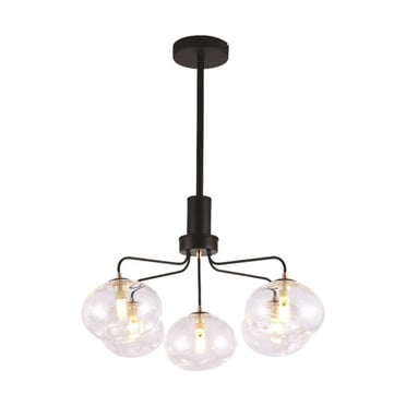 Xtricity - Suspension 5 Lumières, Largeur 22.04 Pieds', de la Collection Stanley, Noir