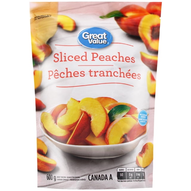 Great Value Sliced Peaches, 600 g