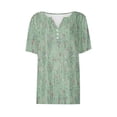 thumbnail image 4 of Blouse à Manches Courtes Imprimée pour Femmes, Col Rond, Hauts Décontractés, 4 of 4