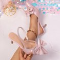 thumbnail image 2 of Heels for Women, Pointed Toe Bowknot Slingback Block Heels, Solid Color Closed Toe Pumps for Casual Office Party, 2 of 8